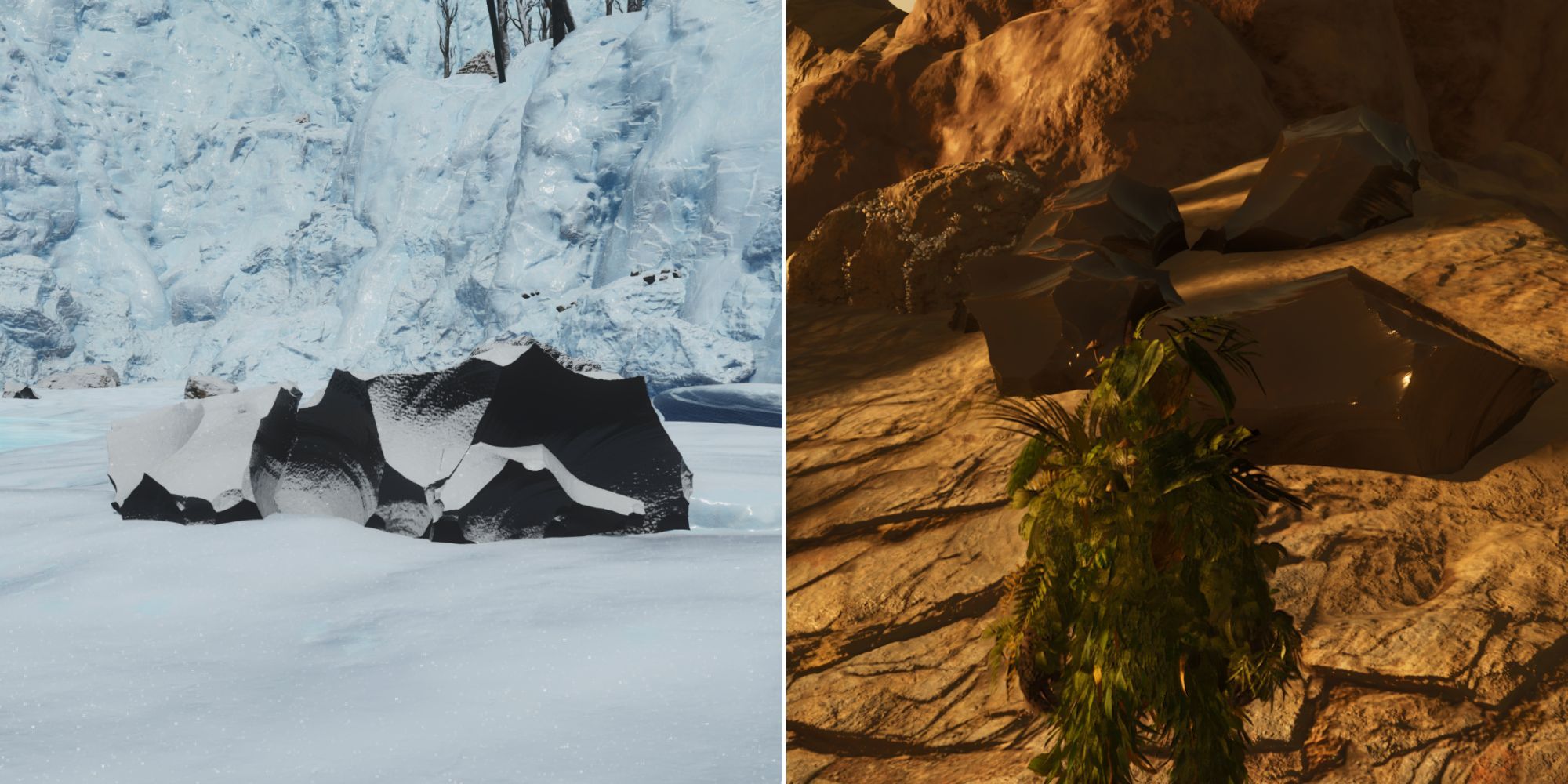 ark survival ascended obsidian in snow and on top of mountain