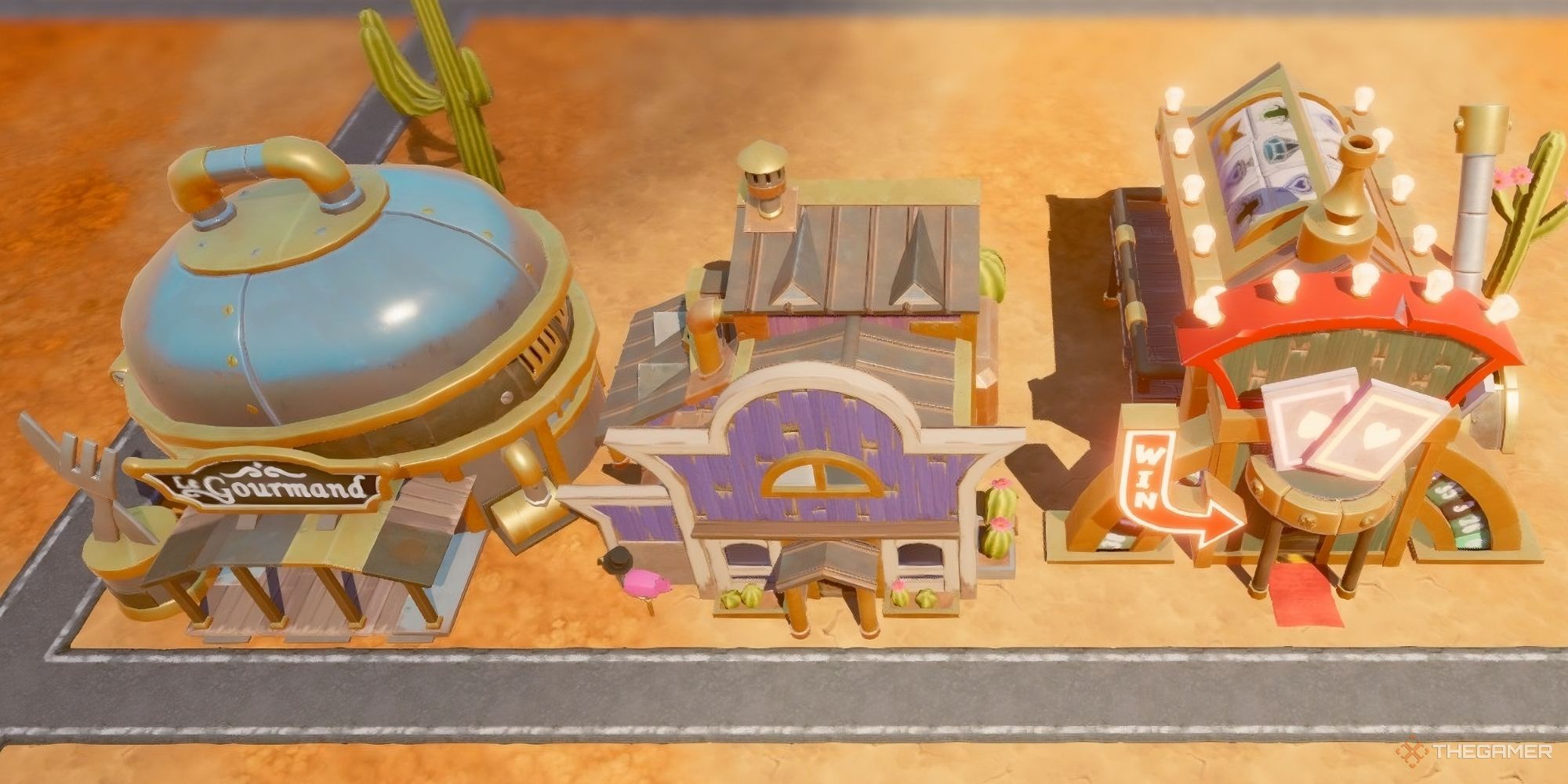 feature image showing the fine dining restaurant aristobot residential and casino in steamworld build