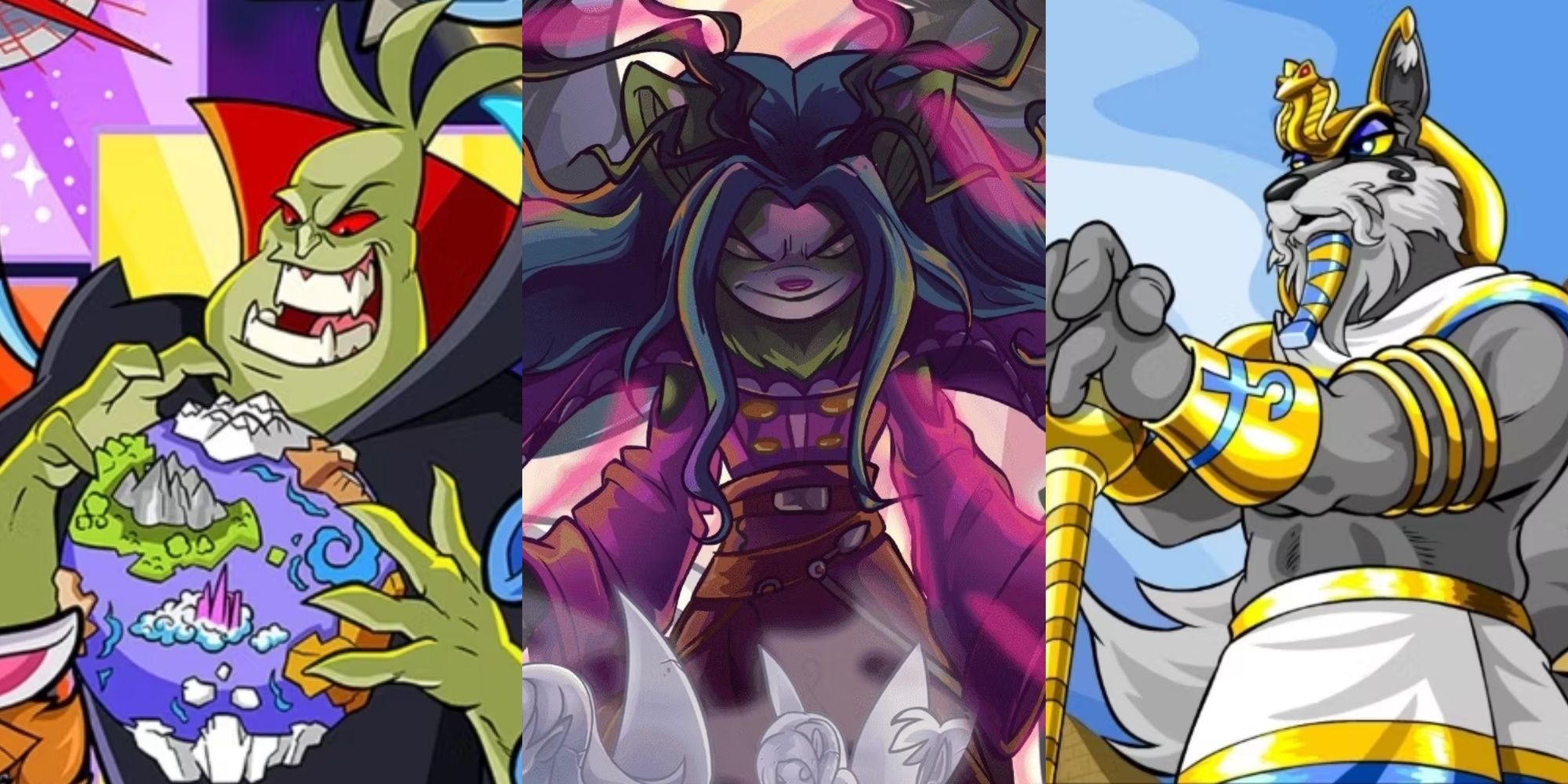 split images of dr sloth faerie s ruin xandra and king coltzan in neopets